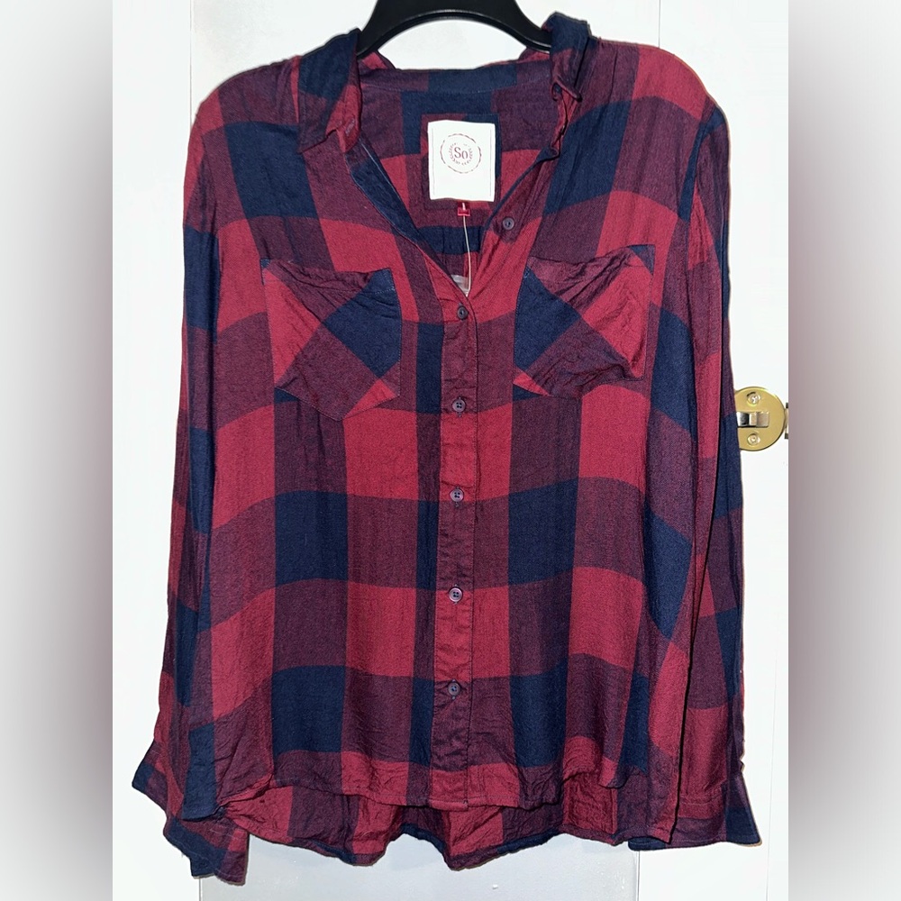 SO Red and Navy Blue Flannel